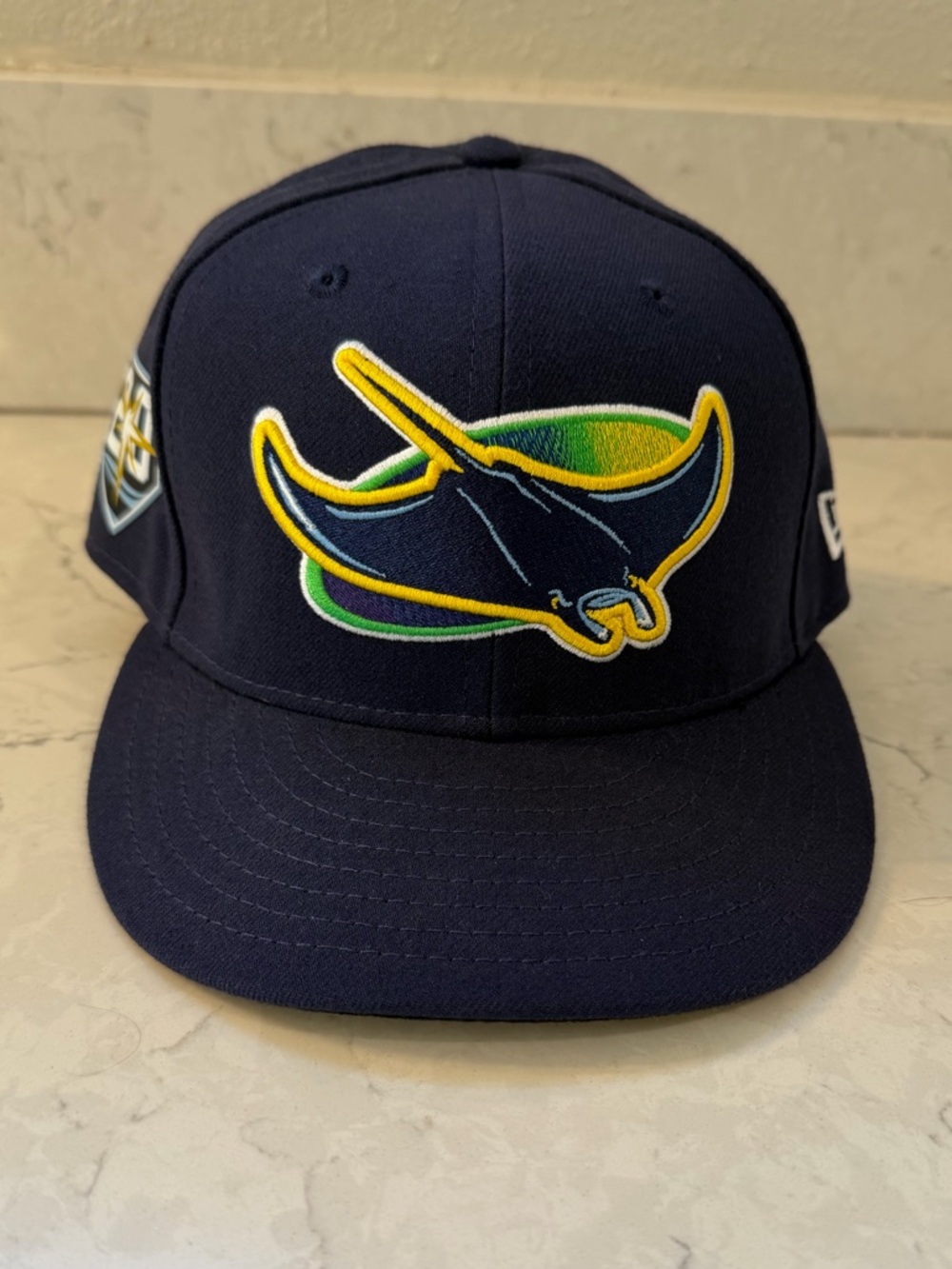 New Era Tampa Bay Rays 59Fifty Hat 7 1/8 Alternate 20th Anniversary Patch
